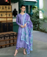 Lawn-3PC Embroidered Shirt with Digital Printed Wool Shawl V86