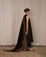 Black Mystique Dhanak Unstitched | 3pcSuit V239