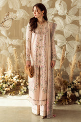 QALAMKAR - 3PC LAWN EMBROIDERED SHIRT WITH COTTON NET EMBROIDERED DUPATTA AND TROUSER V10013